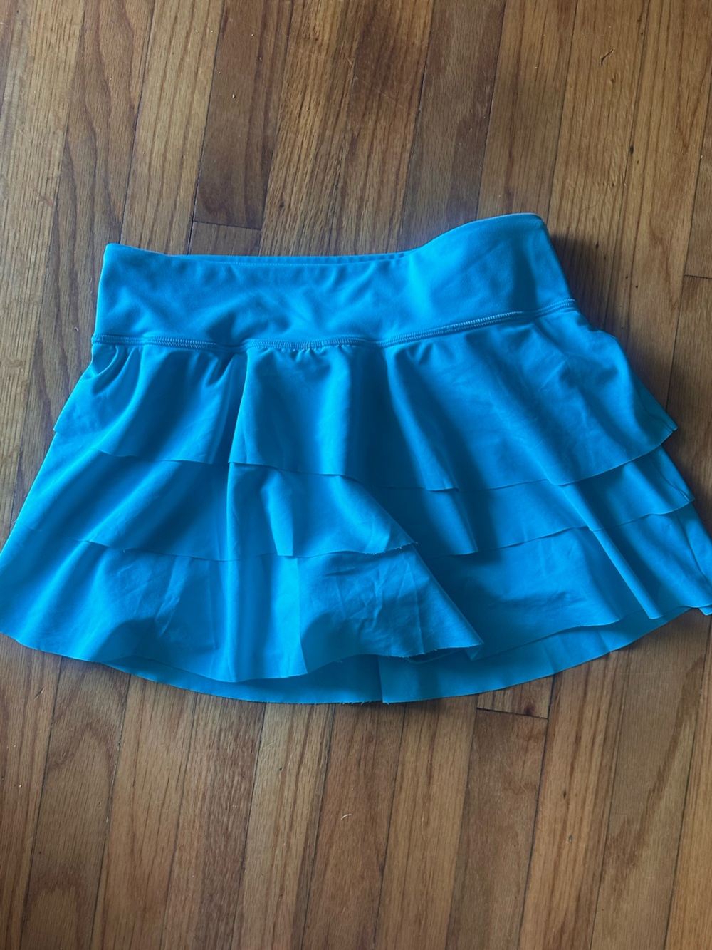JoyLab Bright Teal Ruffled Skater Skirt Size M Flowy Flare Athleisure